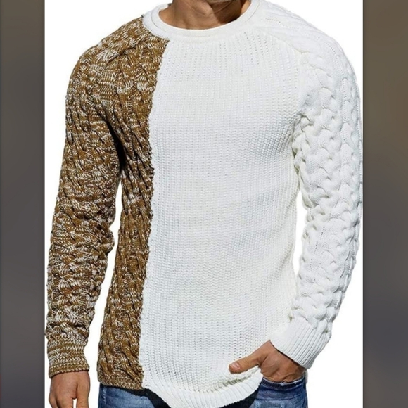New Mens Pullover Sweater Winter Ribbed Knitted - Picture 1 of 1